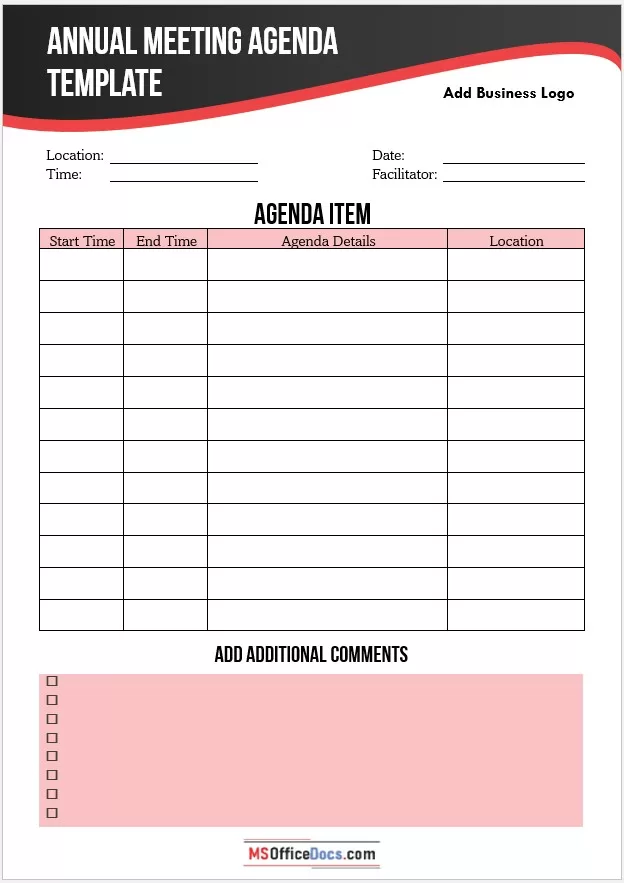 Annual Meeting Agenda Template 03