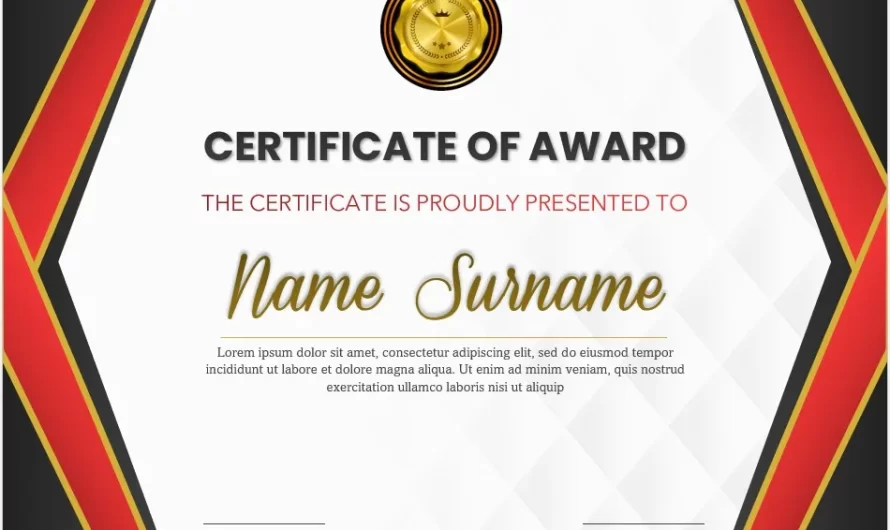 Free Efficiency Award Certificate Templates