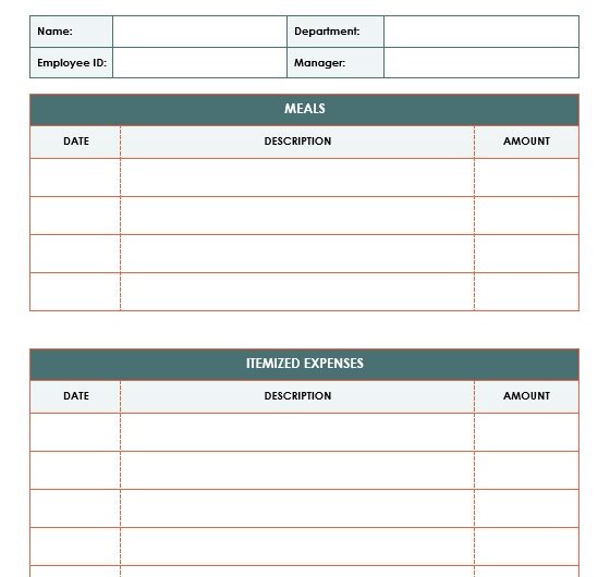 Free Expense Report Templates