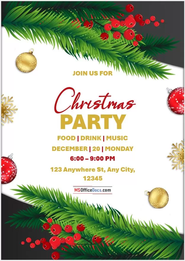 Christmas Party Invitation Template 02