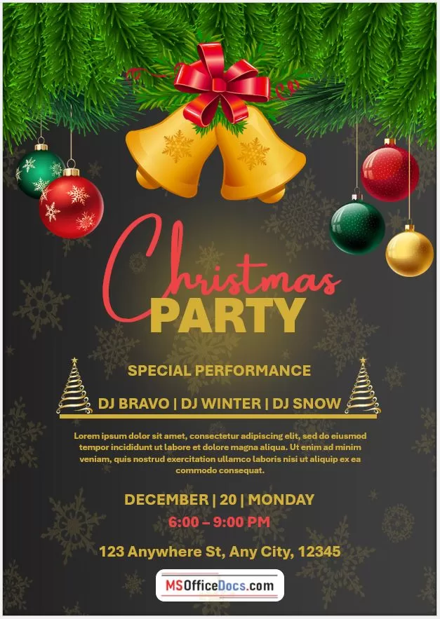 Christmas Party Invitation Template 03