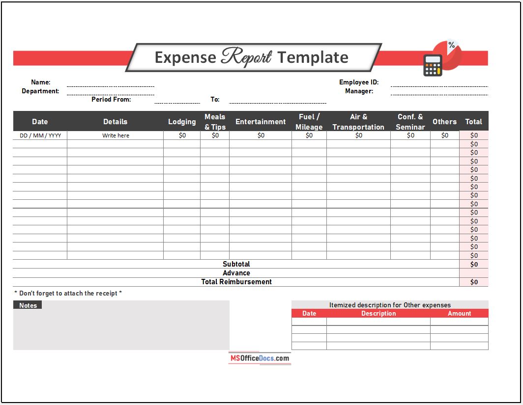 Expense Report Template 01