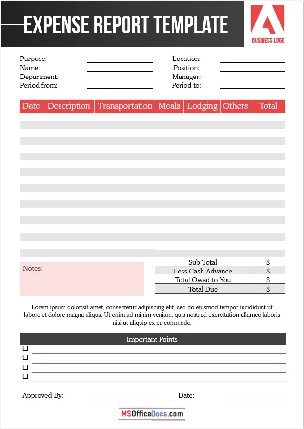 Expense Report Template 04