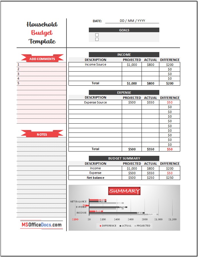 Household Budget Template 05