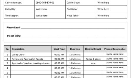 Team Meeting Agenda Template 1